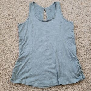 Gaiam Green Keyhole Ruched Workout Yoga Tank Top M